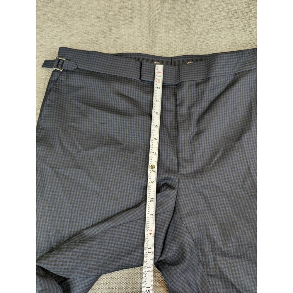 Tom Ford Dress Pants Mens 7-56R (36X29) Check Silk Wool Side Adjusters Trousers - Picture 8 of 13